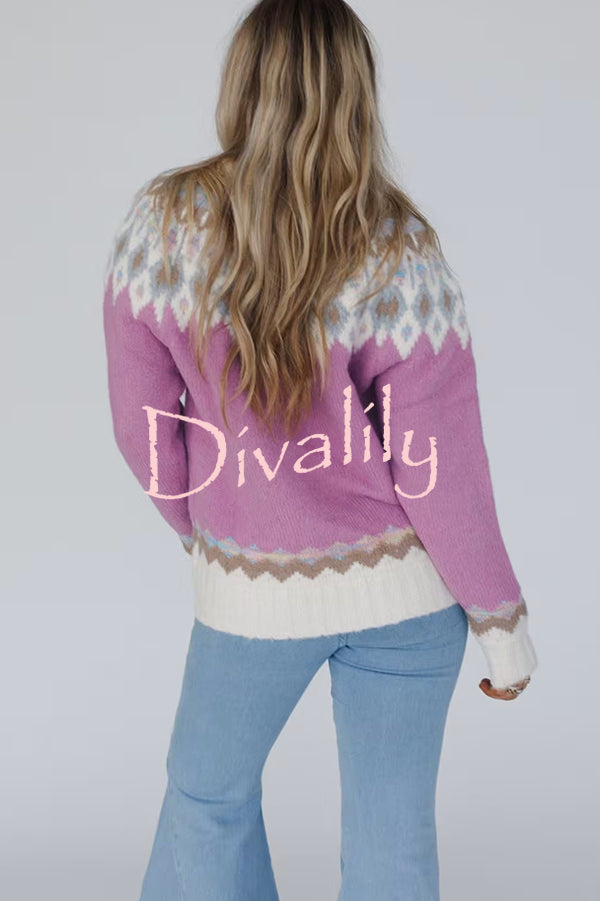 Christmas Thickened Round Neck Long Sleeve Knitted Sweater