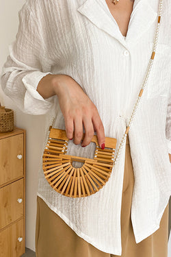 Fashionable Bamboo Pearl Handbag