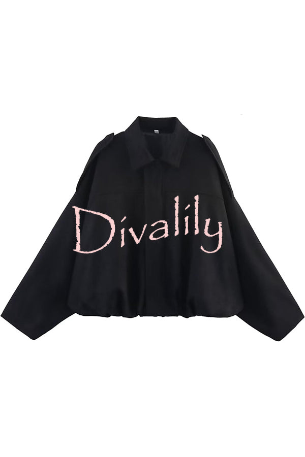Fashion Lapel Long-sleeved Casual Bomber Jacket