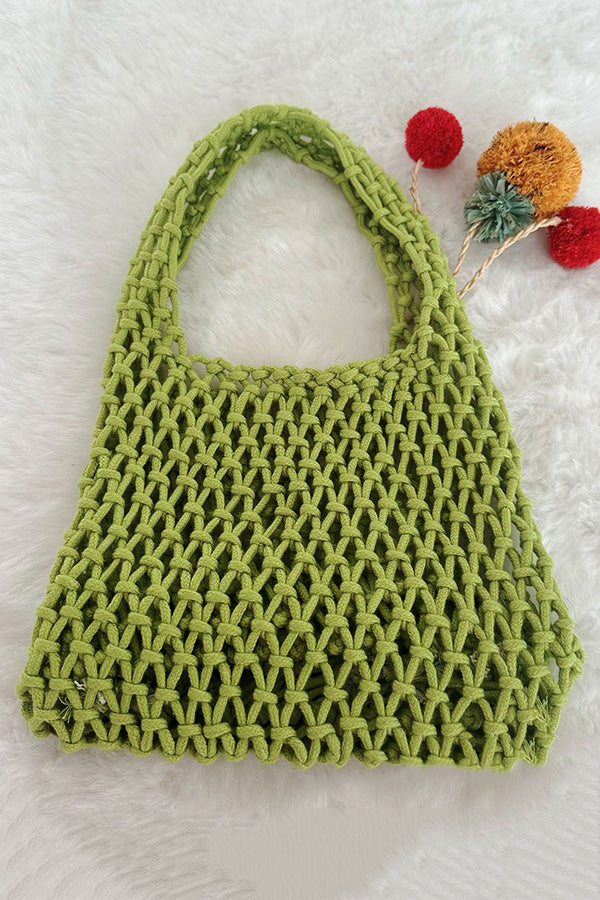 Lazy Style Fishnet Woven Tote Bag