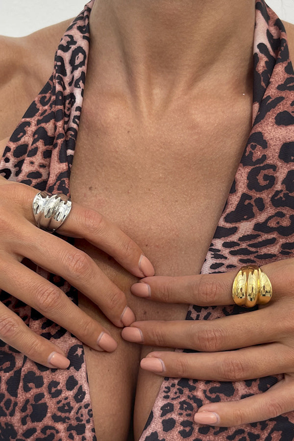 Geometric Cross Open Ring
