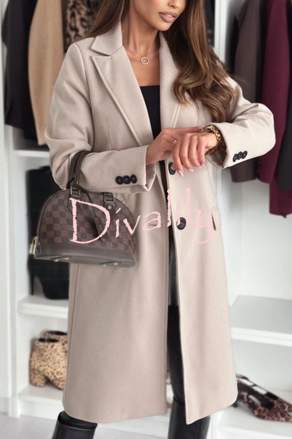 Fashionable Casual Lapel Long Sleeve Single Breasted Loose Coat