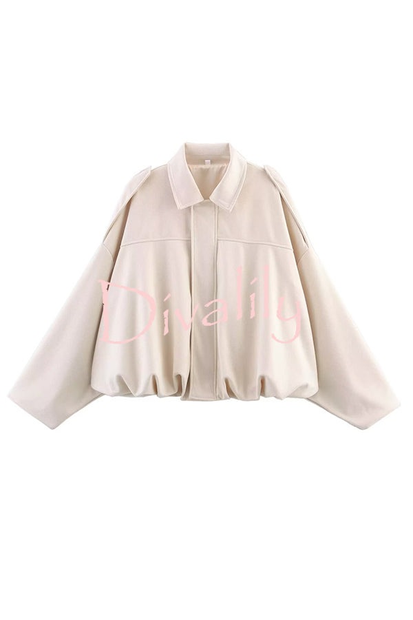 Fashion Lapel Long-sleeved Casual Bomber Jacket