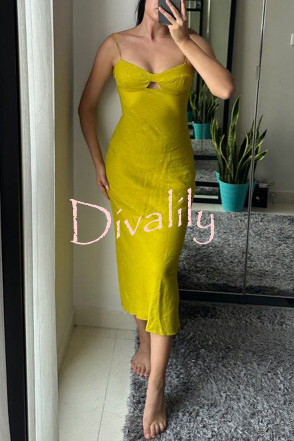 Sexy Hollow Strap Backless Slim Midi Dress
