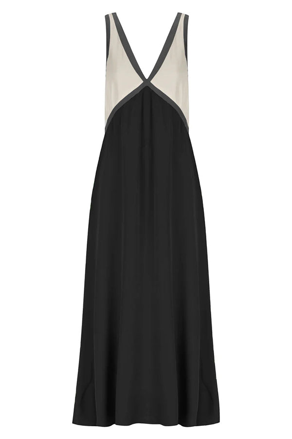 Perfect for Summer Weddings Satin Contrast Colour Relaxed Maxi Dress