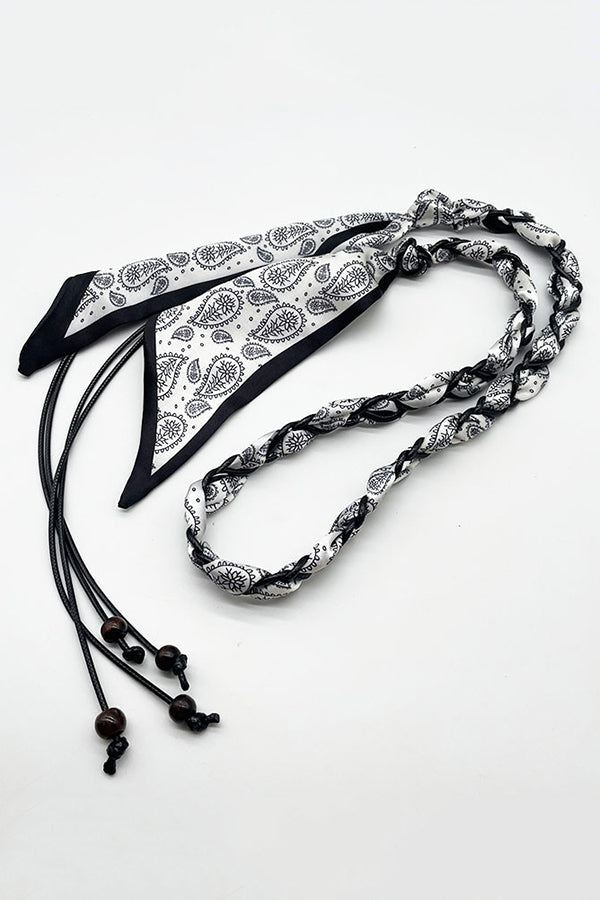 Fashionable Hand-woven Silk Scarf Wax Rope Beaded Belt
