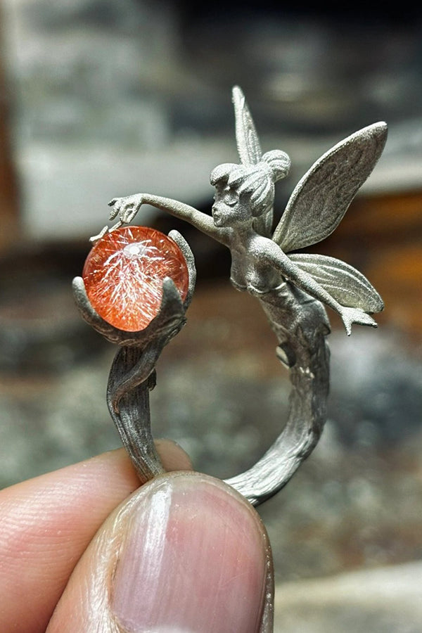 Vintage Elf Angel Adjustable Open Ring