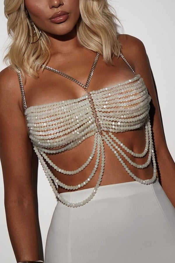 Sexy Halter Neck Gem Beaded Body Chain