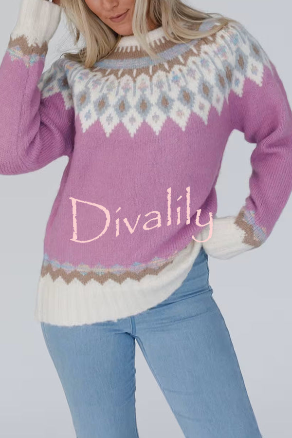 Christmas Thickened Round Neck Long Sleeve Knitted Sweater