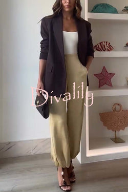 City Phantom Button Up Long Sleeve Lapel Loose Blazer
