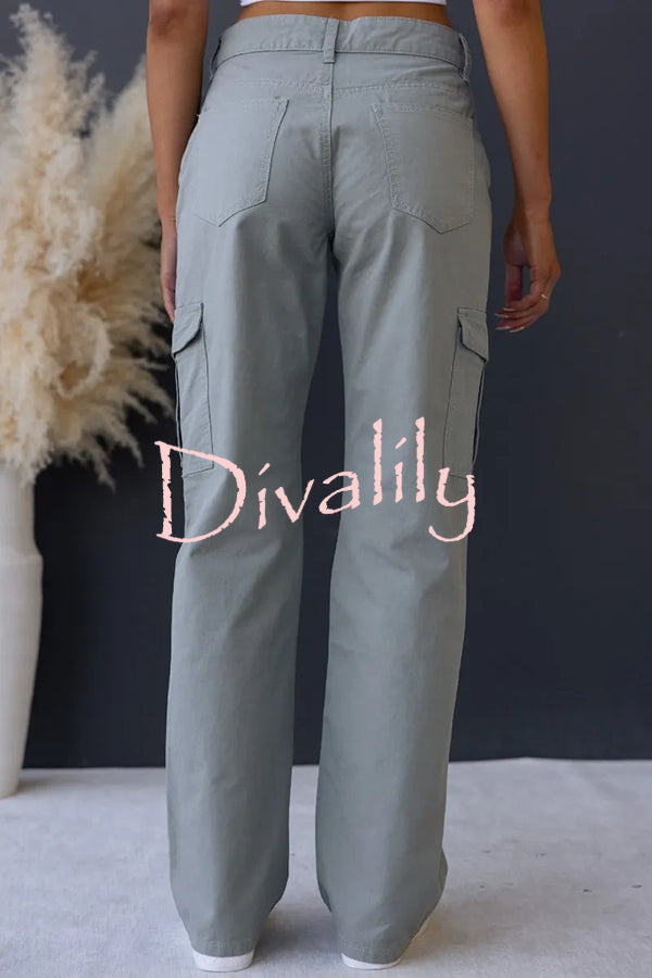 Bowie Mid-rise Draped Pocket Cargo Straight Pants