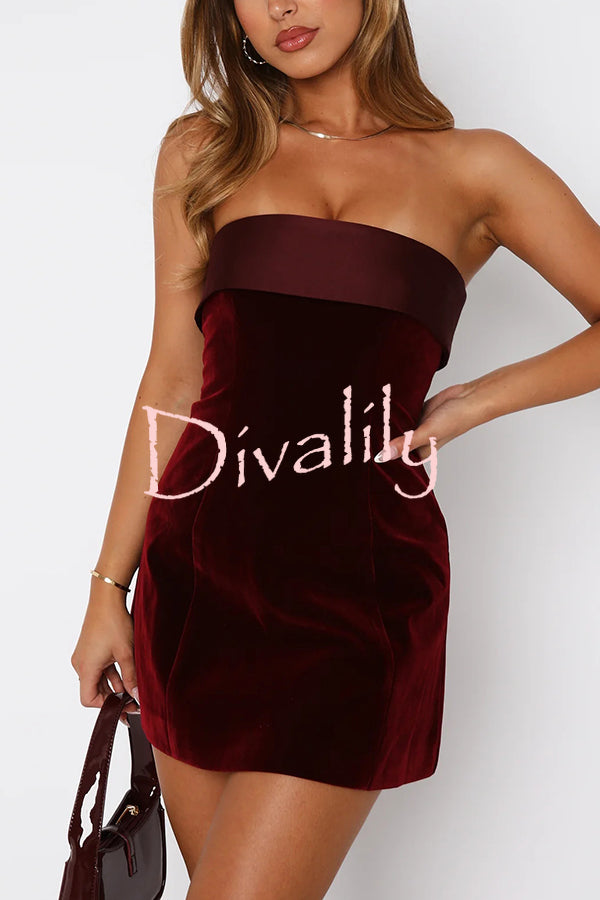 Fashionable and Sexy Strapless Backless Mini Dress