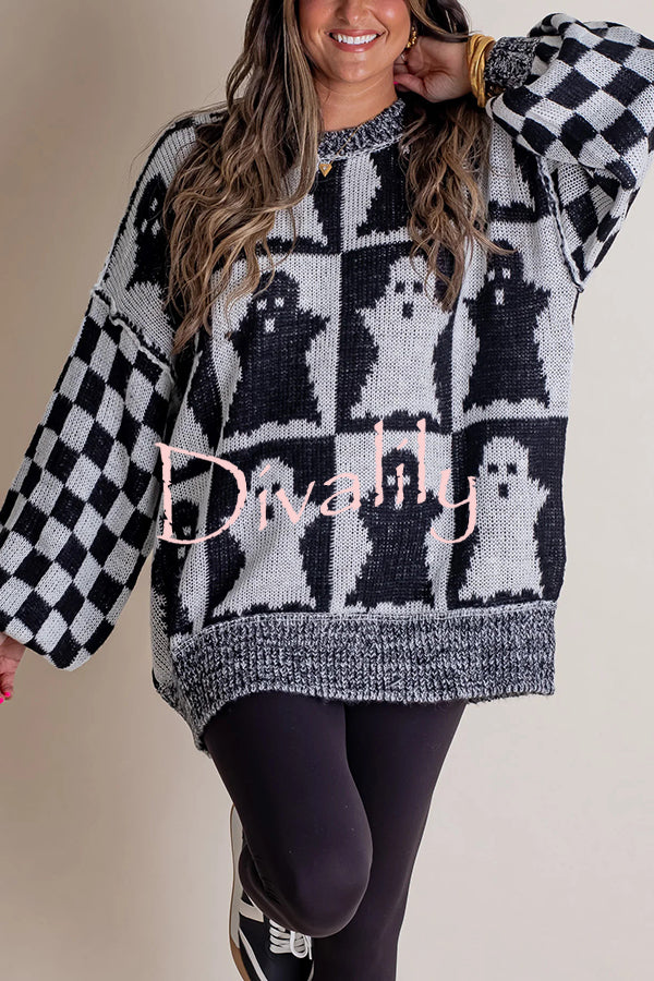 Halloween Casual Loose Crew Neck Sweater