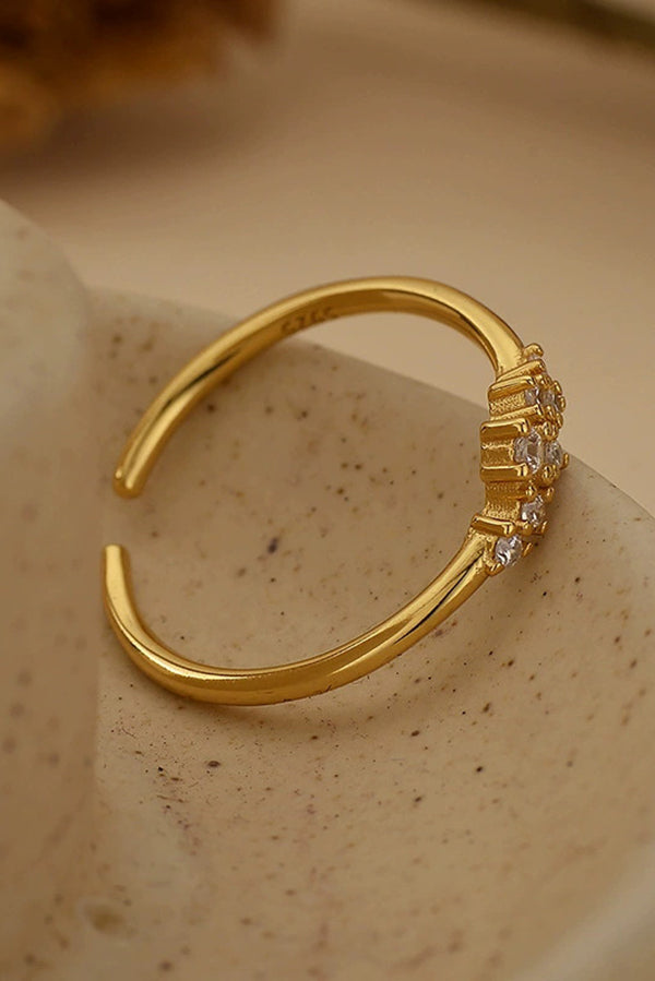 Simple Diamond Open Ring
