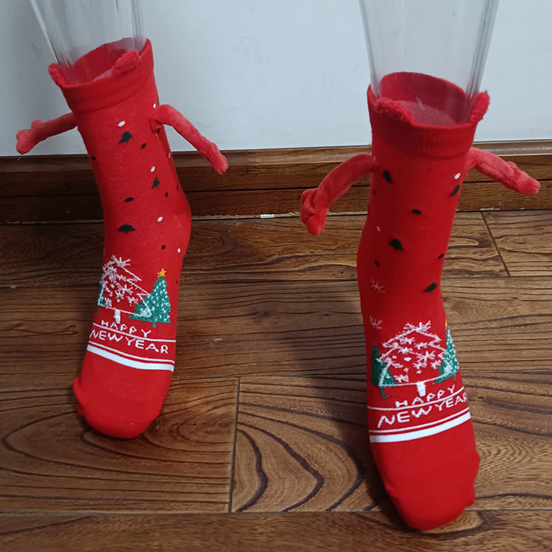 Christmas Cute Couple Magnetic Socks