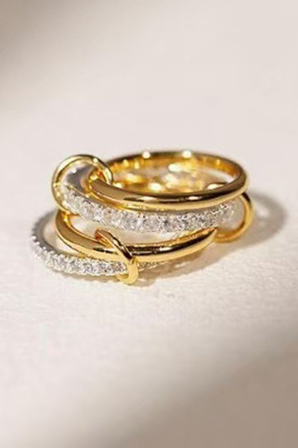 Interlocking Stacked Diamond Rings