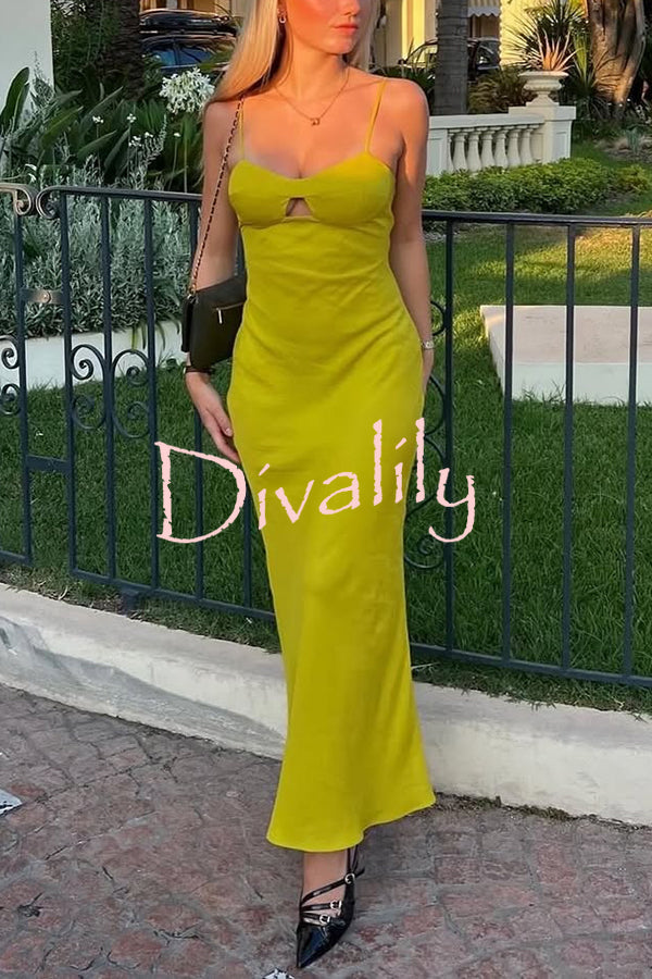 Sexy Hollow Strap Backless Slim Midi Dress