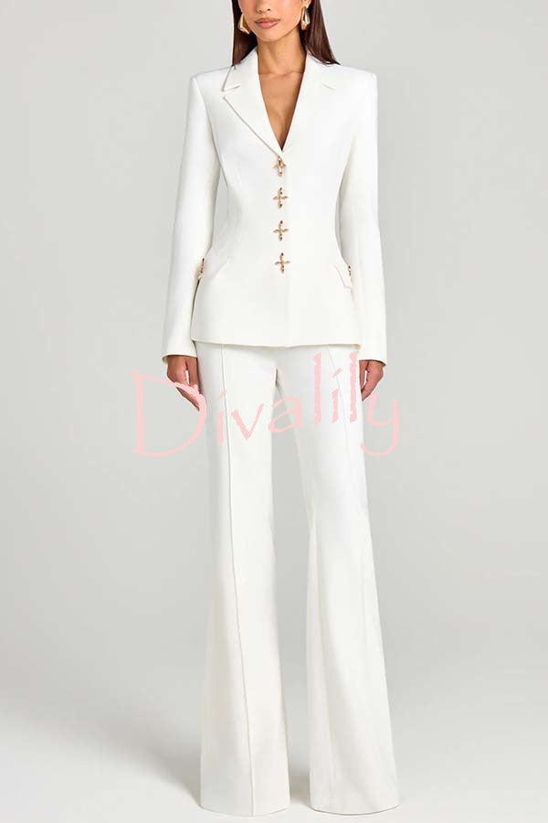 Women Power High Rise Side Zipper Flare Slim Fit Pants