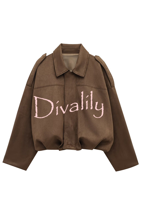 Fashion Lapel Long-sleeved Casual Bomber Jacket