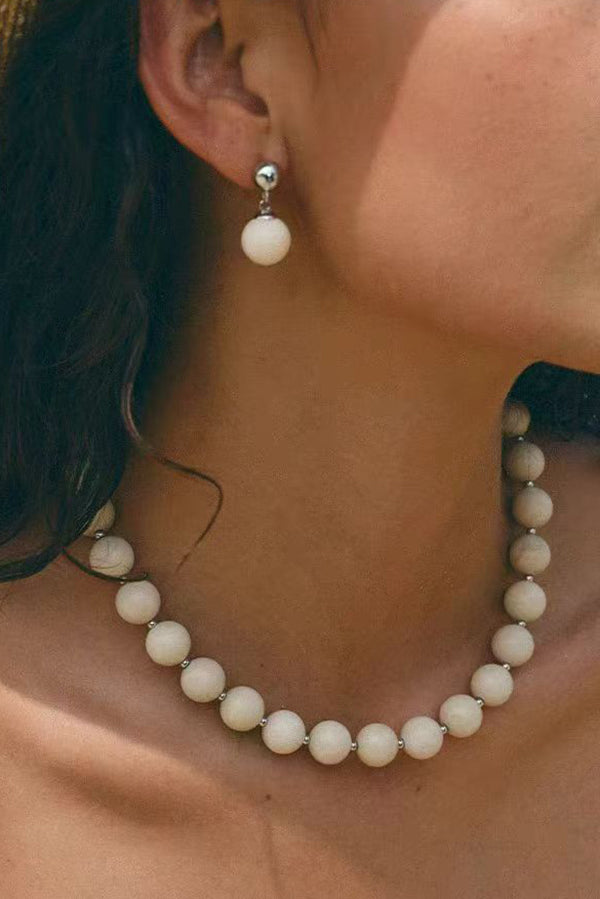 Fashionable Natural Stone Beaded Collarbone Necklace