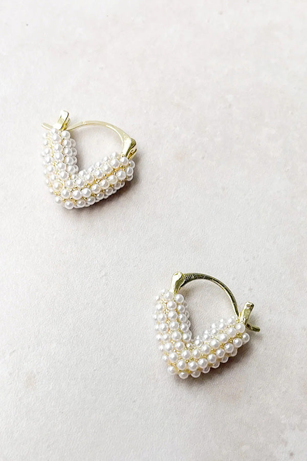 Sweet Pearl Heart Earrings