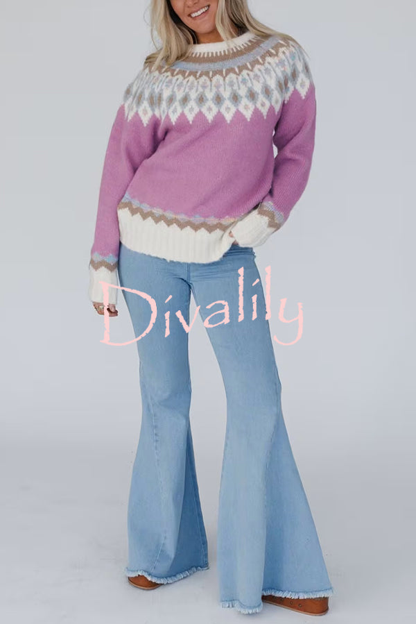 Christmas Thickened Round Neck Long Sleeve Knitted Sweater