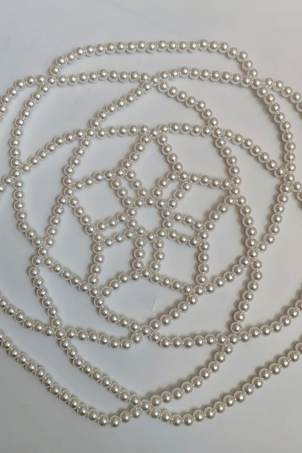 French-style Faux Pearl Openwork Hairnet