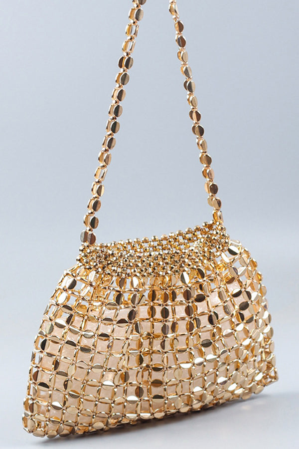 Fashion Handmade Flat Beaded Beaded Woven Handbag Bag