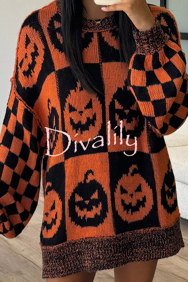 Halloween Casual Loose Crew Neck Sweater