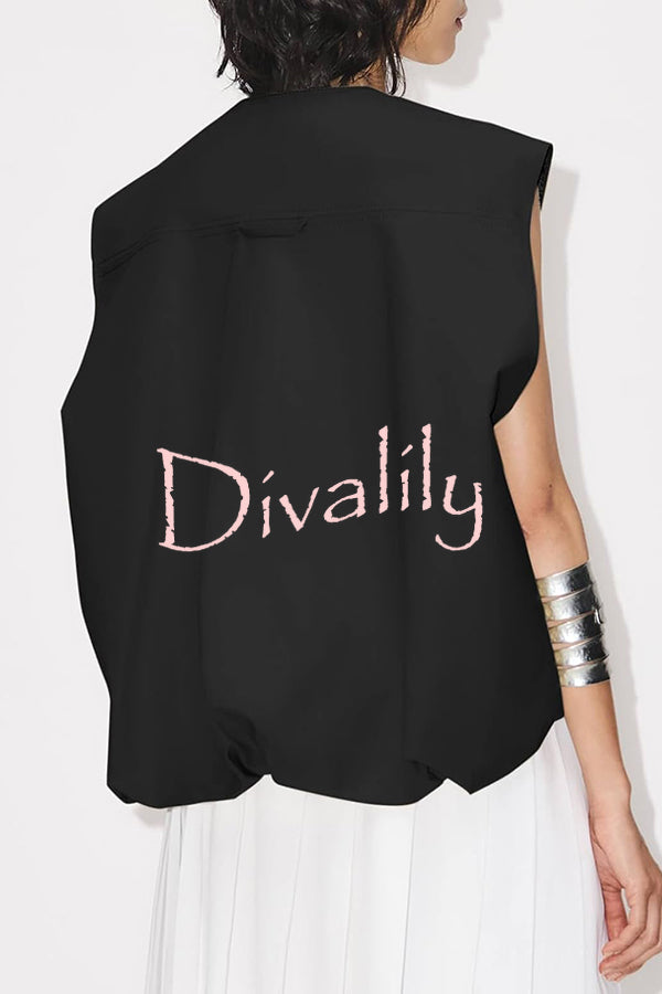 Fashion Zipper Sleeveless Pocket Loose Vest Jacket