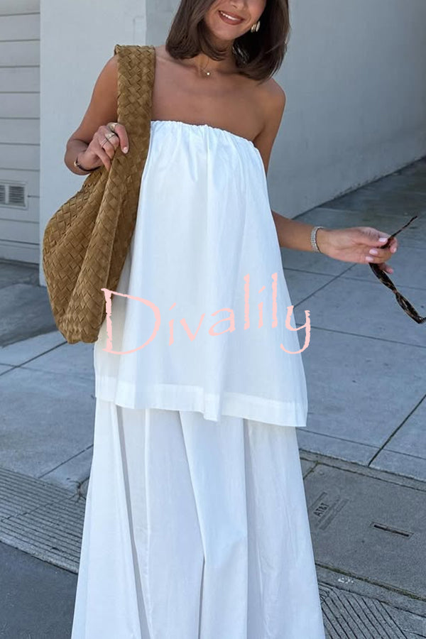 Hali Cotton Blend Elastic Bust Double Layered A-line Maxi Dress