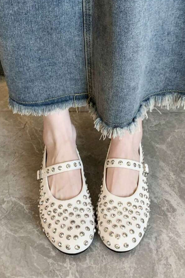 Casual Full Diamond Round Toe Mary Jane Dance Shoes