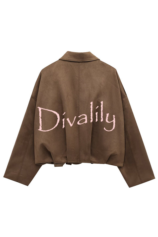Fashion Lapel Long-sleeved Casual Bomber Jacket