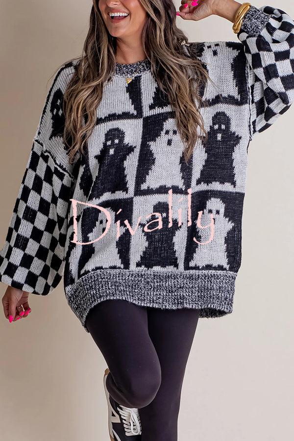 Halloween Casual Loose Crew Neck Sweater