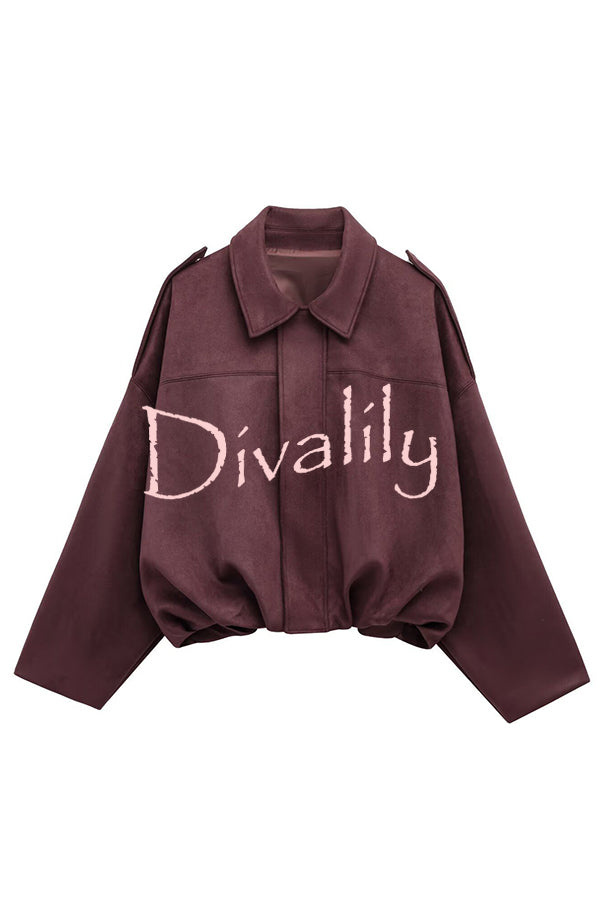 Fashion Lapel Long-sleeved Casual Bomber Jacket