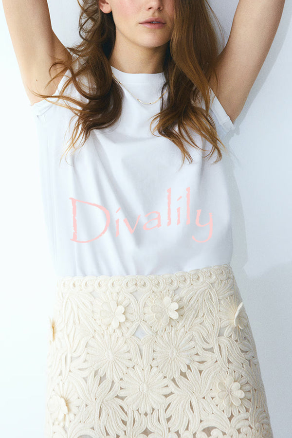 Fashion Floral Hollow Embroidery Slim Mini Skirt