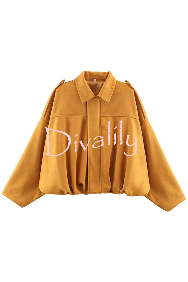 Fashion Lapel Long-sleeved Casual Bomber Jacket