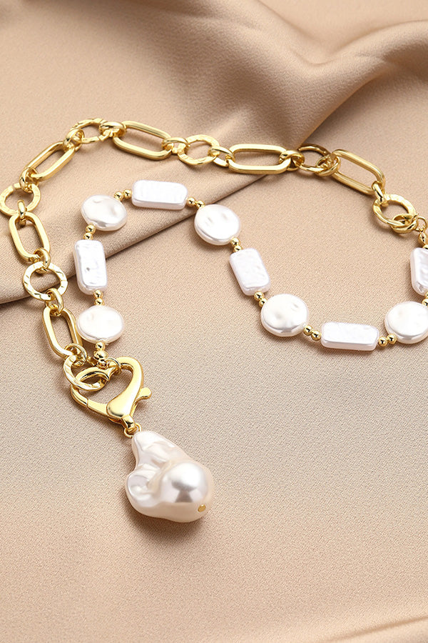 Elegant and Versatile Baroque Pearl Necklace